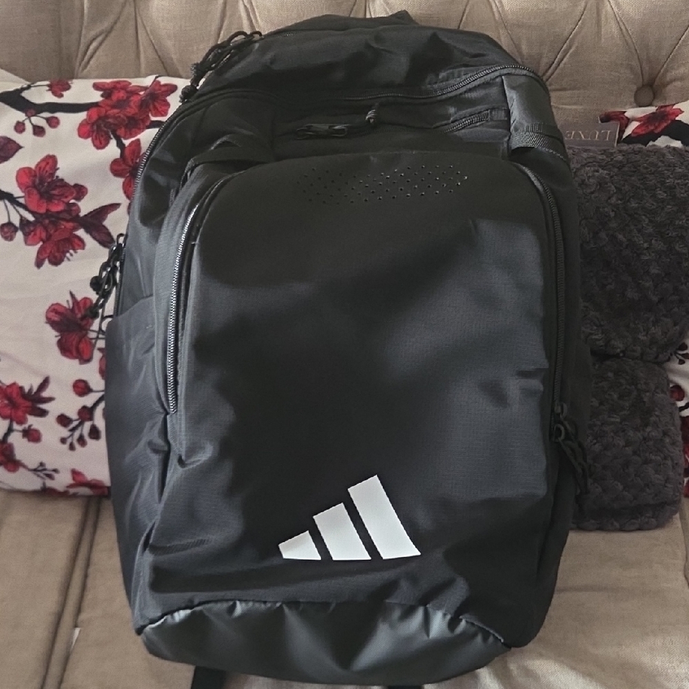 adidas Black Backpack with White Logo - Men's Athletic Daypack